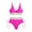 509_Hot Pink, variant on Lroveb Bikini Sets for Women Color Blocking Deep V Pleated Swimsuit 2 Piece Swimsuit