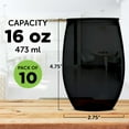 thumbnail image 5 of Plastic Stemless Wine Glasses 16 oz. Set of 10, Bulk Pack - BPA Free, Great for Outdoor Lounges, Poolside, Parties and Other Events - Smoke, 5 of 5