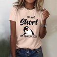 thumbnail image 3 of Gibobby Playera Corte clásico para Mujer Camiseta manga corta con cuello redondo y estampado letras dibujos animados para mujer, camisetas informales tipo t(Beige,CH), 3 of 4