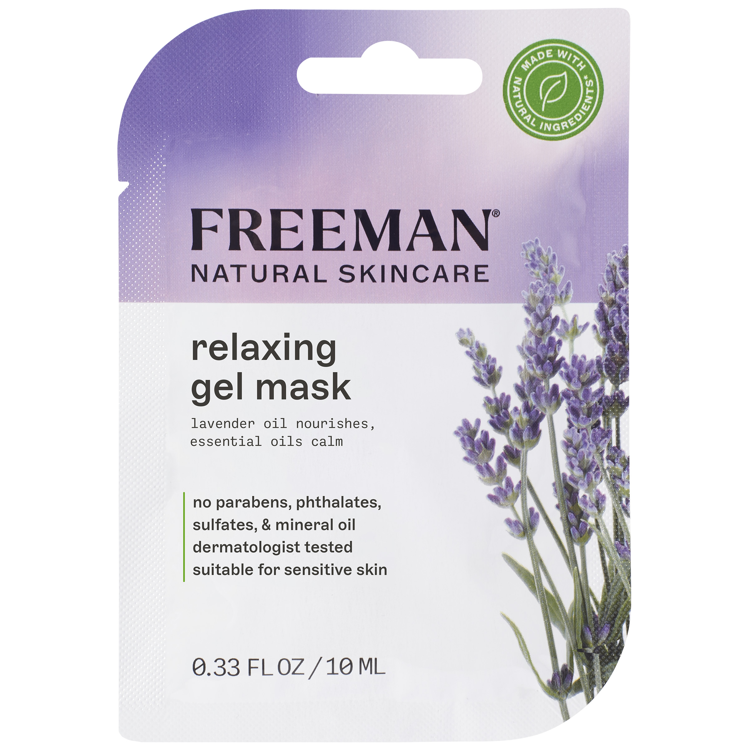 Freeman Natural Skincare Soothing Lavender & Essential Oil Gel Leave on Facial Mask