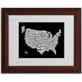 thumbnail image 2 of Trademark Fine Art "BLACK-USA States Text Map" Matted Framed by Michael Tompsett, 2 of 3