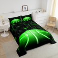 thumbnail image 3 of Erosebridal Basketball Lover Bedding King Comforter Set, Square Geometry Down Comforter, Neon Green, Reversible 3pcs, 3 of 8