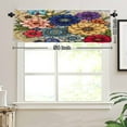 thumbnail image 3 of Remain Unique Floral Mandala Pattern Rod Pocket Polyester Curtain Valance for Home Kitchen Bedroom Living Room Window Decor 54x18 inch, 3 of 5