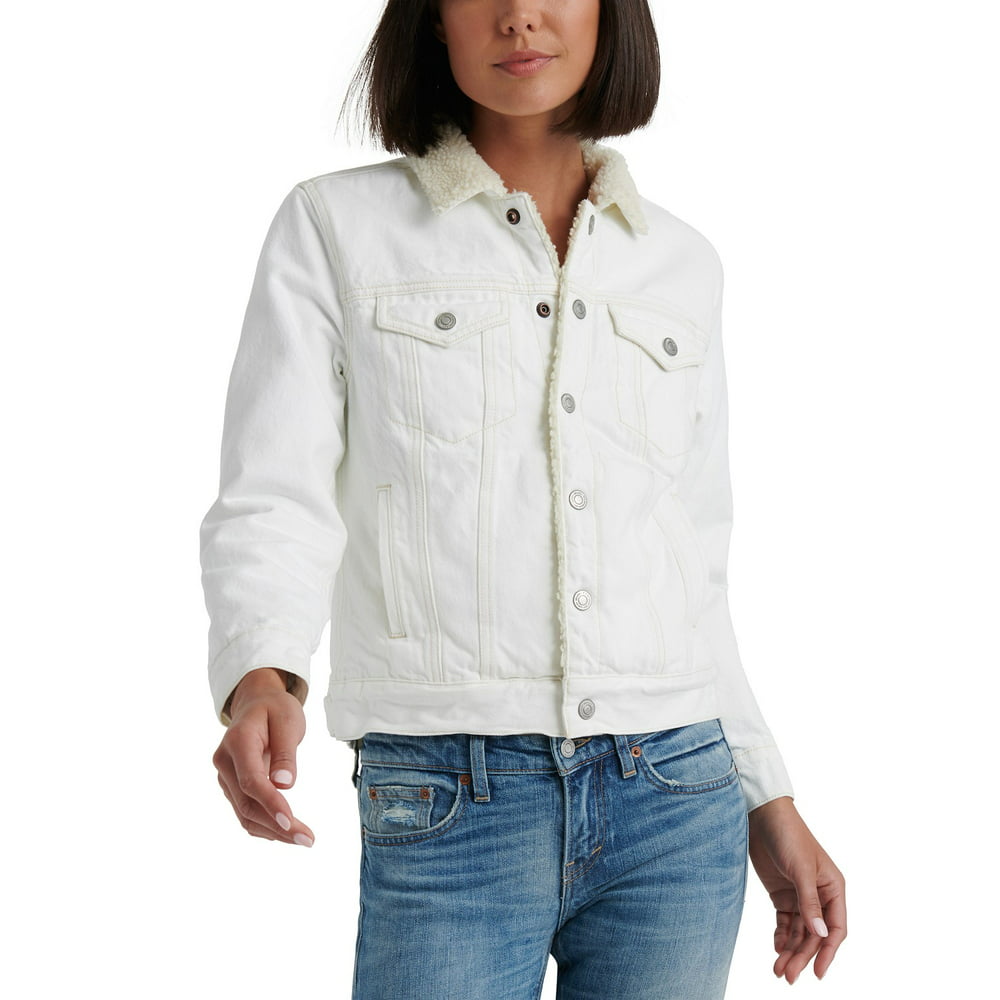 Lucky Brand Women's Tomboy Sherpa Trucker Jacket, Clean White, S ...