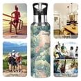 thumbnail image 7 of Yayeee 20oz Insulated Water Bottle Double Wall Stainless Steel with Flip Straw Lid, Floral Forest Pattern, 7 of 7