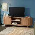 thumbnail image 3 of Walker Edison Modern Reeded 70” TV Stand with Open Storage - Mocha, 3 of 12