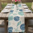 thumbnail image 4 of Blue Coastal Table Runner 70 Inches, Starfish Shell Coral Summer Beach Rustic Bed Runner Dresser Scarves Tabletop for Indoor Outdoor Parties/Ceremony/Banquet, 13" x 70", 4 of 9