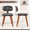 thumbnail image 4 of Giantex Wooden Dining Chairs Set of 2, Chenille Fabric Upholstered Kitchen Chairs, Walnut & Dark Grey, 4 of 9