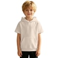 thumbnail image 4 of Bysome Boys Sweatshirts Solid Color Short Sleeve Hooded Tees Autumn Warm Boys Hoodies Size 4-5 Years Beige, 4 of 6