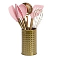 thumbnail image 1 of Paris Hilton - Juego de utensilios de cocina con utensilios de cocina de silicona, batidor y cuchar&oacute;n de acero inoxidable, 7 piezas, rosa y dorado, 1 of 9
