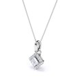 thumbnail image 4 of JeenMata 1.15 Carat Princess Cut Moissanite - Prong Set - Cluster Pendant Necklace - 18K White Gold Plating Over Silver, 4 of 5