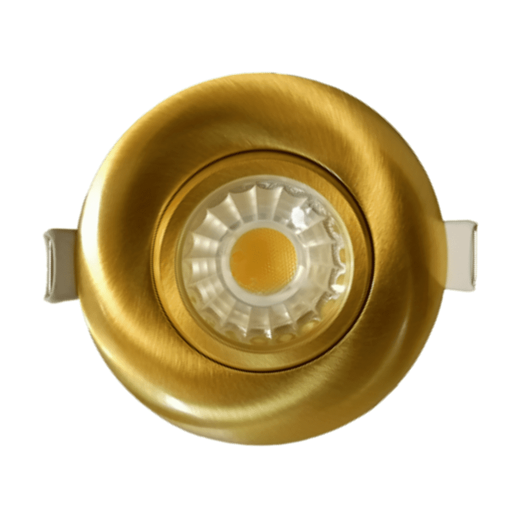 Perlglow 3 inch Gimbal Round Downlight Luminaire, Brushed Brass Finish