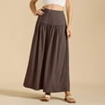 thumbnail image 2 of Fgnfyis Women's Pleated Flowy Long Skirts High Waist Maxi Skirt with Pocket for a Versatile and Practical Outfit Coffee S, 2 of 2