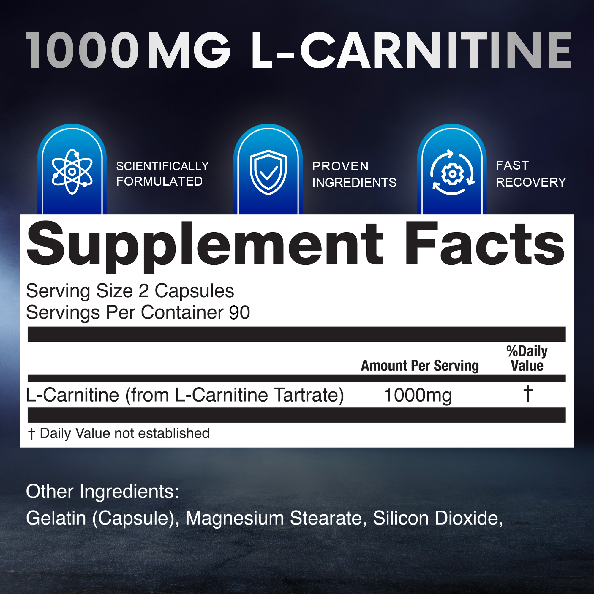 Buy Clark Supplements L Carnitine 1000mg - 180 Capsules, Extra Strength ...