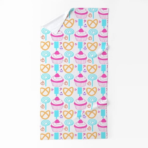 CafePress - Colorful Cupcake Sweets - Large Beach Towel, Soft 30"x60" Towel with Unique Design