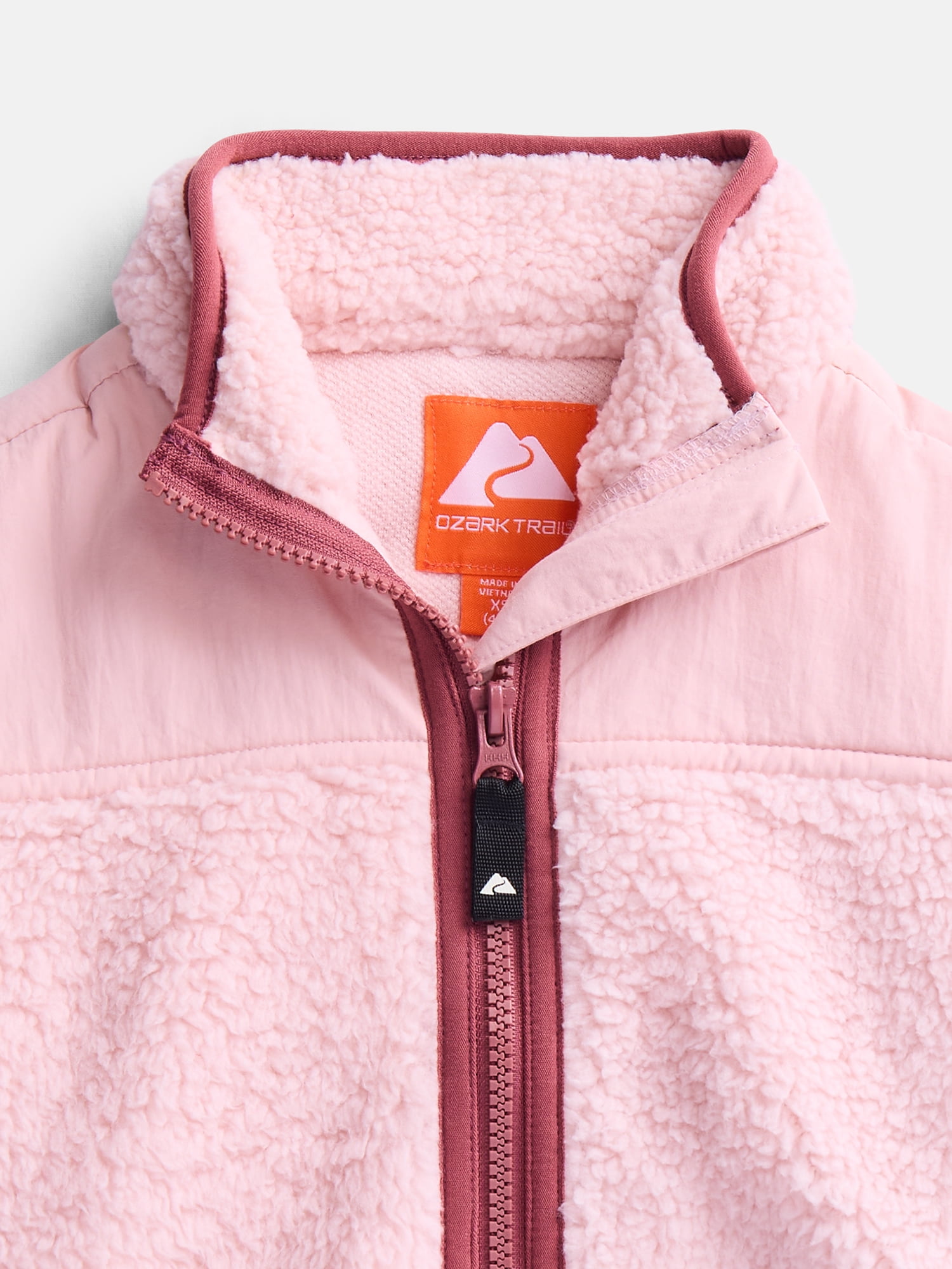 Ozark Trail Girls Fleece Jacket with Long Sleeves, Sizes 4-18 & Plus