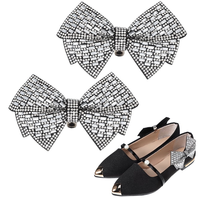 2 uds Clips para zapatos Clips para zapatos con lazo Clips para el talón Clips para zapatos con diamantes de imitación Clips decorativos para zapatos para tacones