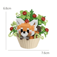 thumbnail image 2 of Panda in Beige Cupcake Floral Building Block Set, Creative Birthday Gift, Home Office Table Centerpiece, 2 of 3