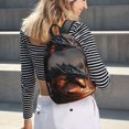 thumbnail image 5 of Honeii Fiery Black Dragon Attack Print Canvas Backpack for School & Outdoor,Laptop Excursion Backpack,Notebook School Bookbag For Men Women,for Work, Travel, and Everyday Use-Medium, 5 of 5