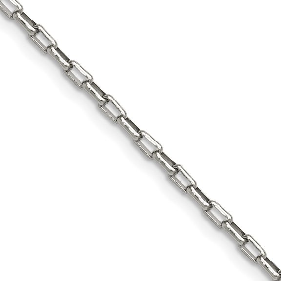 Auriga Fine Jewelry Stainless Steel Polished 2.2mm 16" Fancy Box/Paperclip Chain for Women