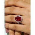 thumbnail image 3 of Diamond-Capitals 2.75 Carat Oval Cut Red Ruby with Natural Diamond Lovely Wedding Ring for Fiancee 14K White Gold Size 8, 3 of 6