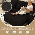 thumbnail image 3 of FFH 83" Sectional Sofa with Pull out Bed and Recliner, 3-in-1 Convertible Sleeper Couch Bed for Living Room, Adjustable Backrest, Table Board, USB Ports, Cup Holder and Storage, Black, 3 of 12