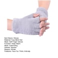 thumbnail image 7 of dianhelloya 1 Pair Women Winter Half-finger Gloves Faux Fur Thickened Cold Resistant Soft Elastic Warm Knitted Solid Color Five Finger Students Writing Gloves Beige, 7 of 7