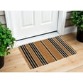 thumbnail image 2 of HomeRoots 573913 18 x 30 in. Brown & Black Coir Striped Outdoor Door Mat, 2 of 5