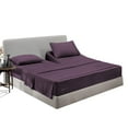 thumbnail image 1 of SGI Bedding Egyptian Cotton Top Split Sheet Set Solid Adjustable Bed 39" Split Head Cal King 600 TC 18" Deep Plum, 1 of 9