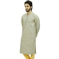 thumbnail image 3 of Atasi Ethnic Men's Long Kurta White Bollywood Designer Shirt Wear-X-Large, 3 of 7