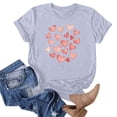 thumbnail image 5 of Camiseta de Manga Corta de Cuello Redondo con Patrones de Corazón de Moda de las Mujeres para Diario, Fiesta, Primavera Y Verano, 5 of 5