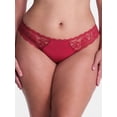 thumbnail image 3 of Joyspun Women's Microfiber and Lace Thong Panties, 3-pack, Sizes to 3XL, 3 of 8