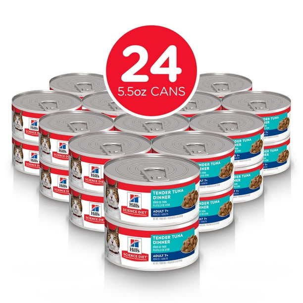 Hill's Science Diet Senior 7+ Canned Cat Food, Tender Tuna Dinner, 5.5