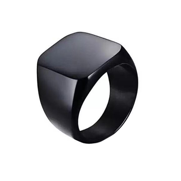 Trayknick Couple Ring Simple Style Hip Hop Geometric Glossy All Match Decoration Gift Men Women Square Ring Wedding Engagement Jewelry for Daily Wear