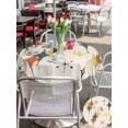 thumbnail image 4 of Outdoor Tablecloth with Umbrella Hole and Zipper, Multi-Color Diamond Round Table Cloth 54 Inch Waterproof Tablecloth, Modern Geometric Middle Century Beige Picnic Table Cover for Patio Camping, 4 of 7