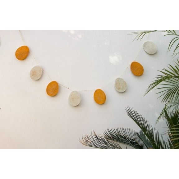 De Kulture Works Premium Wool Felt Easter Spoon Egg Garland Eco Friendly 48 Inche Eastertide Wall Hanging
