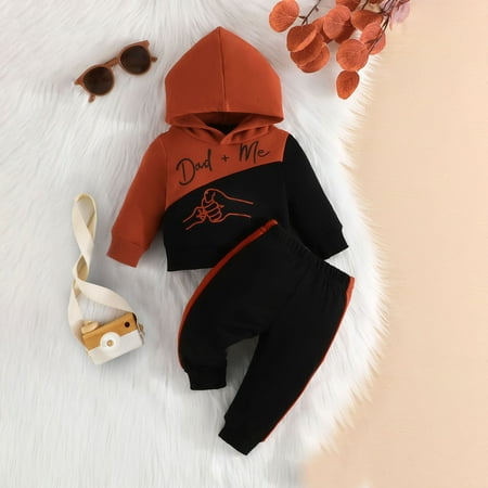 

Bnwani Flash Deals Toddler Boys Clothes Toddler Outfit Sets Boys Cotton Printed Long Sleeve Hooded Set 2PC