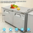 thumbnail image 6 of KFFKFF 48"W Refrigerated Prep Table 12.85 Cu. Ft. Food Prep Fridge with 2 Doors, Adjustable Shelf, LED Temp Control, 6 of 8
