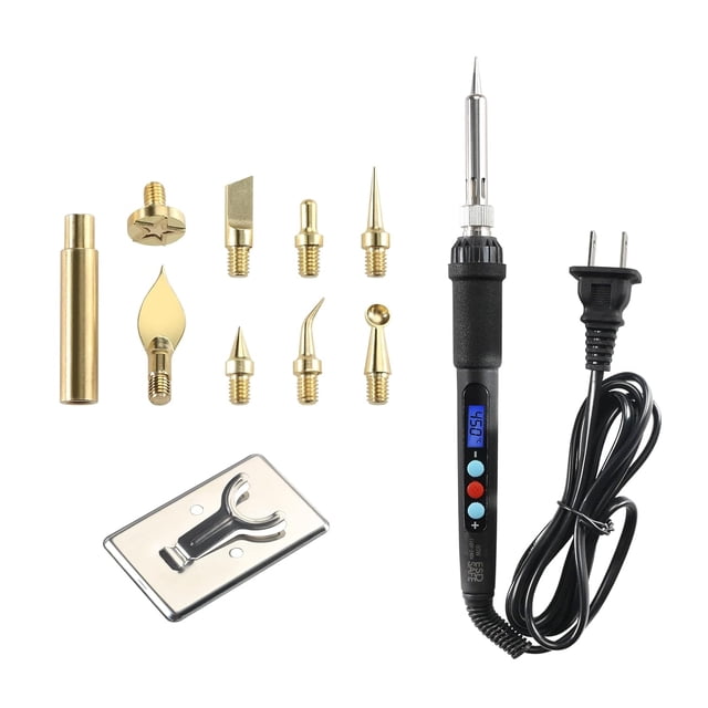 Kit de herramientas de accesorios para impresora 3D, herramienta de suavizado, herramienta de limpieza para agujas: 1 soldador con 8 cabezales de recorte de latón, 1 conector Bczamd