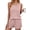 Pink, variant on MOSHU Two Piece Lounge Sets for Women Solid Tank Tops and Knot Front Shorts Pajama Sets Drawstring Loungewear