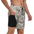 thumbnail image 2 of Kdxio Compass And Mountains In Bicycle Wheels Print Mens Swim Shorts with Mesh Lining, Breathable and Quick-Drying, Adjustable Waist, Privacy Pocket-Small, 2 of 6