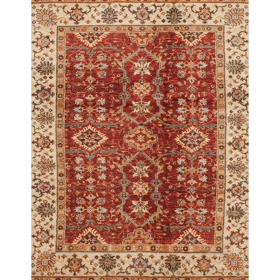 Ahgly Company Indoor Rectangle Abstract Red Abstract Area Rugs, 2' x 5'