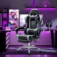 thumbnail image 3 of JONPONY Big and Tall Gaming Chair, Computer Chair with Footrest and Lumbar Support, Height Adjustable Game Chair with Headrest and Swivel Seat，BLACK, 3 of 9
