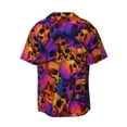 thumbnail image 2 of Gaeub Skull Men's Lapel Short Sleeve Shirt, Relaxed Fit Shirt, Soft and Breathable for Outdoors Party Travel - Large, 2 of 7