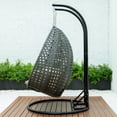 thumbnail image 4 of LeisureMod 2 Person Wicker Egg Chair Outdoor Indoor Bedroom Patio Hanging Lounge Swing Hammock Chairs with Black Stand and UV Resistant Cushions (Taupe), 4 of 13