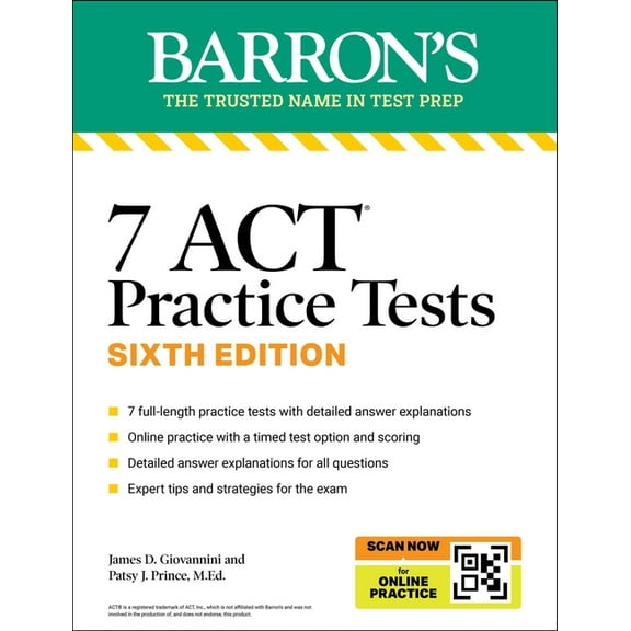 Barron's ACT Prep 7 ACT Practice Tests, Sixth Edition   Online Practice, (Paperback)