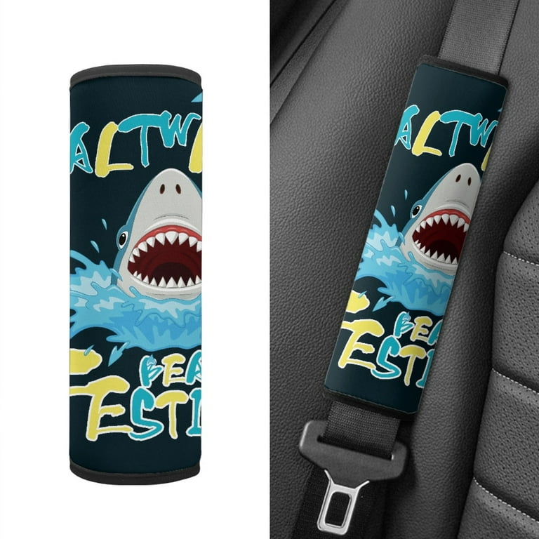 JINMUZAO Shark Print Car Seat Belt Pads Comfortable Seat Belt Cover Pack Soft  Seat Belt Cover for Shoulder Pad Neck Cushion Protector 
