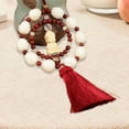 thumbnail image 6 of BAOSITY Wood Buddha Statue Car Pendant with Tassel Mini Buddha Sculpture for Mirror Handmade 21.6inch Long Lucky Decoration Red Tassels, 6 of 8