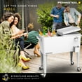 thumbnail image 4 of Permasteel Party Cooler with Divider, Spacious 80-Qt Capacity, Chills 36hrs, Serving Tray, Rolling Ice Chest for Indoor and Outdoor Entertainment, Matte White, 4 of 11