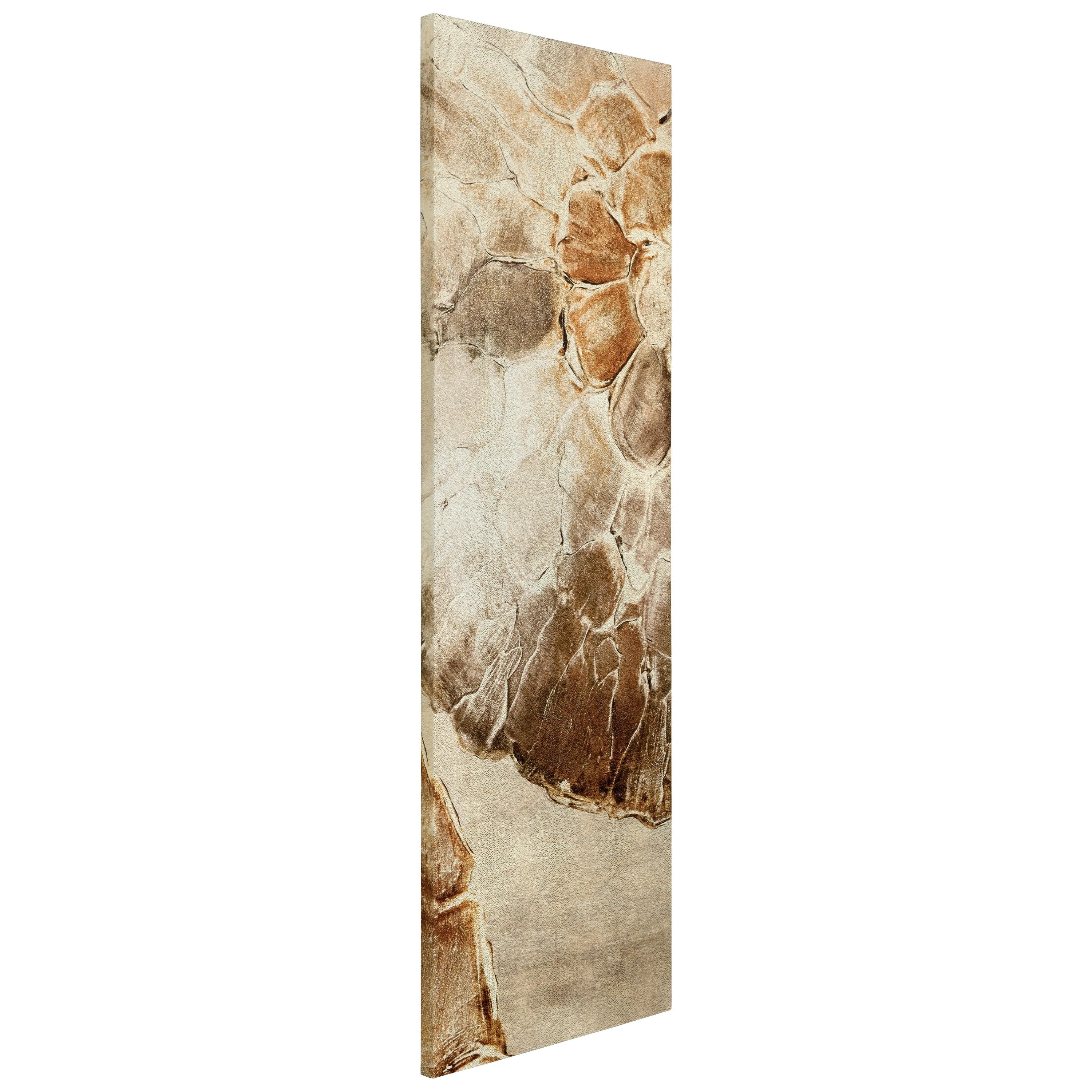 "Golden Layers II" Abstract artwork Rendered on Gold Shagreen Wrapped Canvas Wall Art, sized 72"x22"